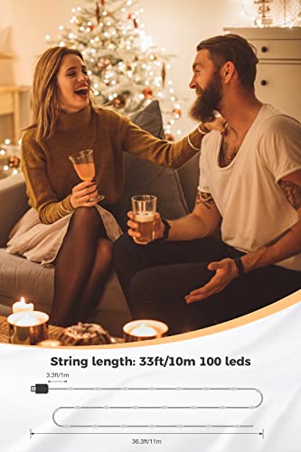 Fairy Lights Color Changing 33 FT 100LEDs Fairy String Lights with Remote, 16 Modes USB Powered Pastel Easter Lights, Waterproof Christmas Lights for Bedroom Party Classroom Indoor Outdoor