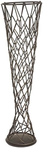 Fantastic Craft 6" x 25.5" Metal Cobweb Vase, Large, Antique Bronze