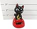 Daiso Japan Cute Solar Powered Dancing Lucky Cats Desk and Dashboard Décor 3.1 x 2 Inches Black White Red (2 Piece Set)
