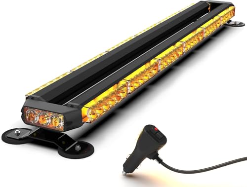 KAMOPA 96 cm 78 LED Flashing Strobe Light Bar, 12 V/24 V Magnetic Vehicle Emergency Warning Bar (Amber)