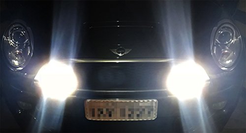 iJDMTOY Black Finish LED Rally Driving Lights with Halo Ring LED Daytime Running Lamp Assembly For MINI Cooper