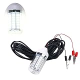 Amarine-made 12V 15W 108LED Underwater Night Fishing Light Waterproof Boat Submersible Ultra Bright With Power Switch Fishing Accessory Attracts Fish Prawns Squid Krill (White)