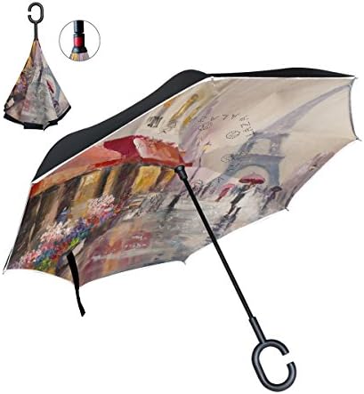ALAZA Inverted Golf Umbrella Vintage Rose Bee UV Anti Windproof Reverse Folding Umbrellas with C-Shape Handle for Car Outdoor Travel ALAZA Inverted Golf Umbrella Vintage Rose Bee UV Anti Windproof Reverse Folding Umbrellas with C-Shape Handle for Car Outdoor Travel