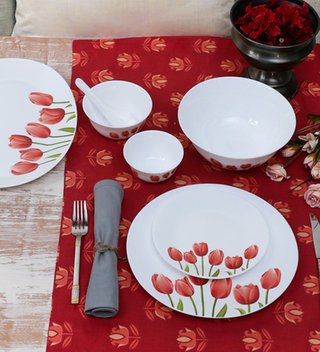 LAOPALA DIVA IVORY TULIP GARDEN PACK OF 19 DINNER SETS