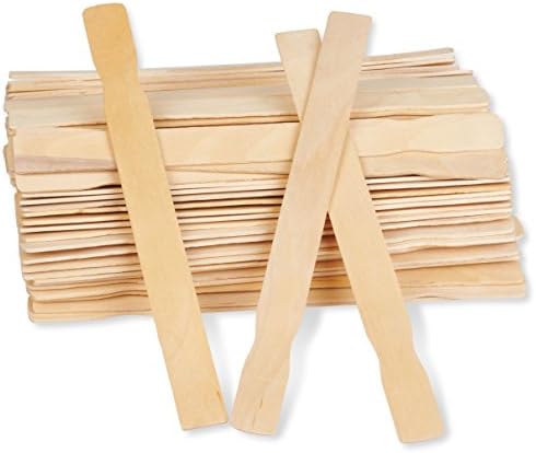 Edgeway USA Paint Sticks Natural Eco-Friendly Biodegradable Birchwood Hardwood 100 Pieces 12 Inch Bulk Unfinished Large Long Flat Paddles for Mixing Paint, Liquids and Great for Wooden Craft Supplies