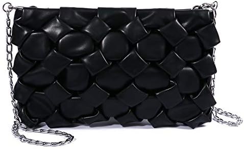 Soft Leather Wristlet Clutch Crossbody Bag with Chain Strap Cell Phone Purse