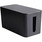 Cable Management Box,Power Cover Surge Protector for Desk Small Black | Cable Organizer Box to Hide Wires,Power Strip Storage, Router Organizer, Desktop Tidy,Surge Protector