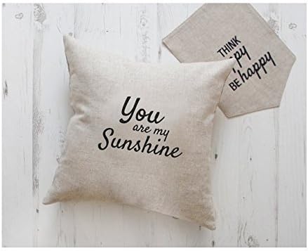 You Are My Sunshine cushion cover, Gift for Wife ideas, Quote Pillow Cover, Cushion cover, Personalized Quote pillowcases, Natural Linen pillowcase, Gift for Her, 16x16