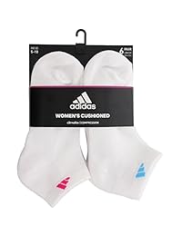 adidas Calcetines de corte bajo para mujer, talla de zapato 5-10 (paquete de 6)