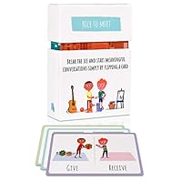 Feeloty Nice to Meet - Vivid Question Cards to Start Meaningful Conversations, for Family, Therapy and Educators - Fun Table Topics Game for Dinner, Road Trip and Icebreaking Activities