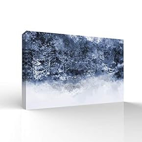 Canvas Wall Art Dusty Blue Ice World Pictures Home Wall Decorations for Bedroom Living Room Paintings Canvas Prints Framed - 12x18 inches