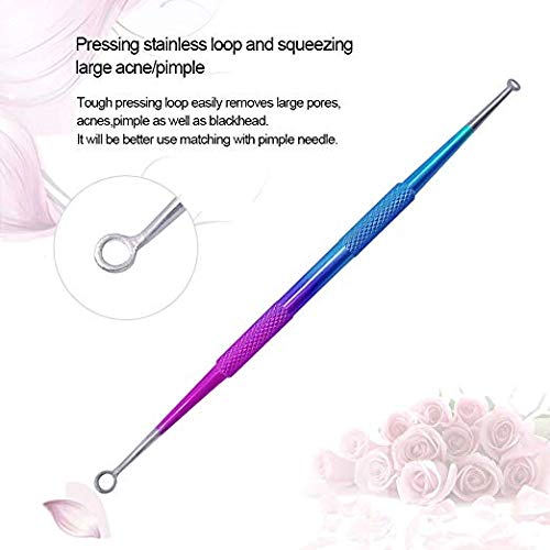 Blackhead Remover Pimple Comedone Extractor Tool Treatment for Blemish, Whitehead, Zit Removing for Risk Free Nose Face Skin 7-PCS Acne Removal Kit