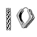 PunkTracker Square Vintage Gothic Hoop Earring Small Stainless Steel Punk Rock Huggie Earrings for Men