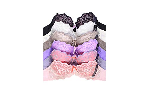 Mamia Women's Laced & Lace Trimmed Bras (Packs of 6) - Various Styles (38C, 141)