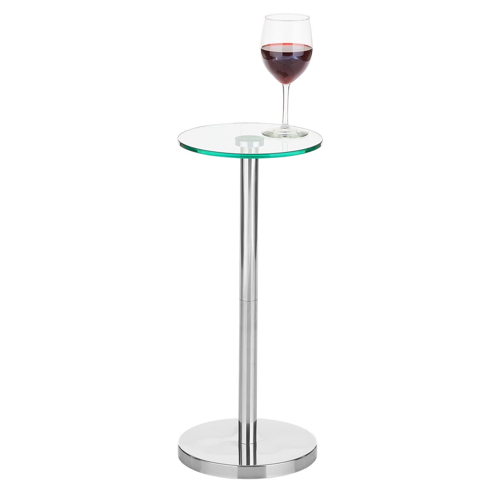 Photo 1 of mDesign Side Table — Glass Top Nightstand for Bedrooms and Living Rooms — Living Room Table for Lamps and Other Décor — Clear/Chrome
