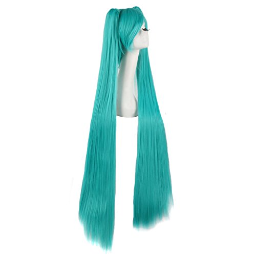 MapofBeauty 120cm Beautiful Long Straight Cosplay Wig (Light Blue) - Image 5