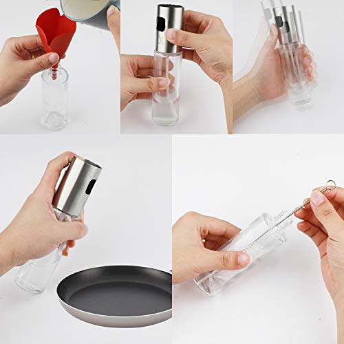 Olive Oil Sprayer, Suzzam Oil Sprayer for Cooking Food-grade Glass Oil Spray Bottle Oil Misters Vinegar Bottle Oil Dispenser for Cooking Salad BBQ Kitchen Baking Roasting