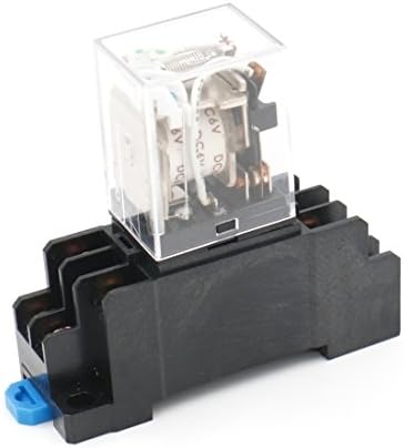 General Purpose Power Relay JQX-13F DC 6V Coil 8 pin terminal with DIN Rail PTF08A Socket Base