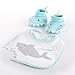 Baby Aspen Shark Gift Bundle with Shark Chomp & Stomp and Shark Robe, Blue
