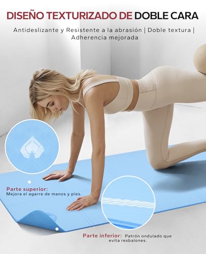 HAPBEAR Foldable Yoga Mat 183x61cmx6mm, TPE Non-Slip Exercise Mat for Home Workout, Yoga, Pilates, Stretching and Travel