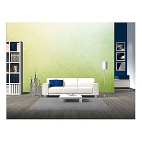 Classy Light Green Background with Pale White Center spot and Darker Green Grunge Design - Removable Wall Mural | Self-Adhesive Large Wallpaper - 66x96 inches