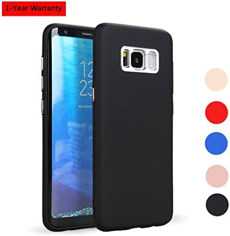 Galaxy S8 Case,Silicone TPU Soft Slim Fit Matte Cover with Metallic Camera Protection for Samsung Galaxy S8 - Black