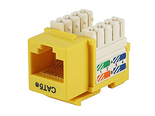 Monoprice Cat5E Punch Down Keystone Jack, Yellow (105377)