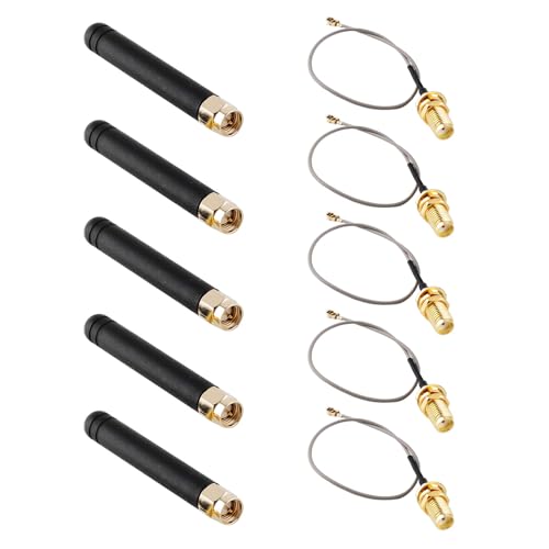 5pcs 915MHz 2dBi Lora Antenna U.FL IPEX to SMA Male Connector with SMA Female Extension Cable for WiFi Lora32 V3 and Lora32u4 II Development Board