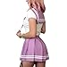 Littleforbig Adult Baby Onesie Diaper Lover (ABDL) Button Crotch Romper Onesie Pajamas - Cosplay Magical Onesie Skirt Set Purple L