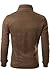 Azbro Men's Highneck Zip Up Casual Jacket & Outcoat, BLACK-L