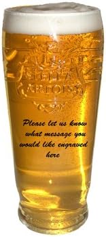 Personalised engraved Stella Artois pint glass in printed quality box, Wedding, Birthday, Fathers Day, 21st, 18th