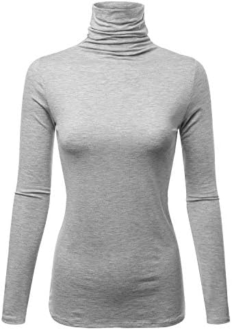 FASHIONOLICWomens Premium Long Sleeve Turtleneck Lightweight Pullover Top Sweater (S-3X, Made in USA)