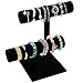 Barelove Jewelry Stand Display 2 Tier, Black Velvet T-Bar Bracelet Watch Bangle Necklace Holder Organizer for Women Girls Men Home Organizer or Store Display