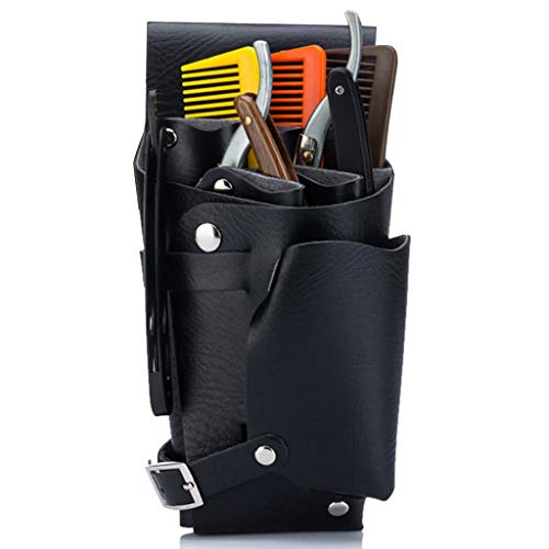 Transser Stylist Leather Rivet Scissors Comb Pouch Holder Holster - Barber Hair Salon Hairdressing Shears Shoulder Bag Hairstylist Tools Storage Organizer