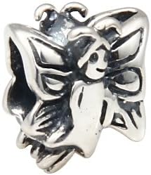 Hoobeads Angel Authentic 925 Sterling Silver Bead Fits Pandora Chamilia Biagi Troll Charms Europen Style Bracelets (Angle Butterfly Wings)