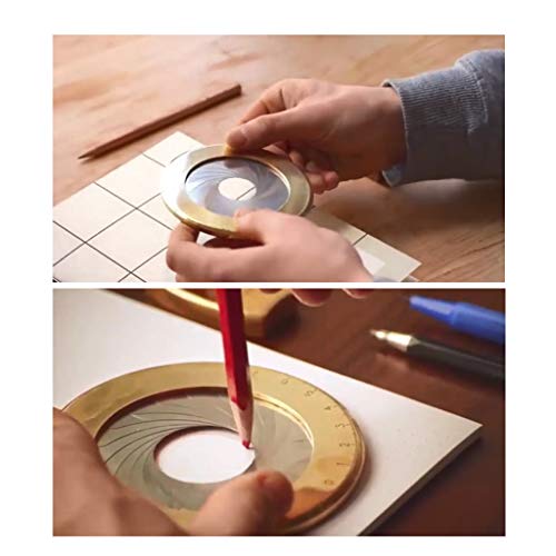 Round Circle Template Ruler Tool Adjustable Measurement for Drafting Drawing Metal Aluminum (Gold) - Thumbnail 5