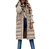 Long Puffer Vest for Women Lightweight Sleeveless