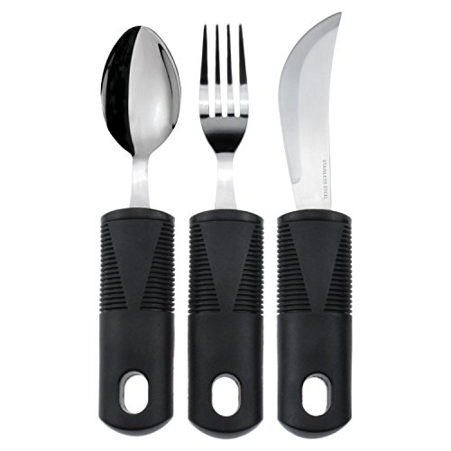 Adaptive Utensils by Vive Arthritis Aid Silverware Set for Parkinsons