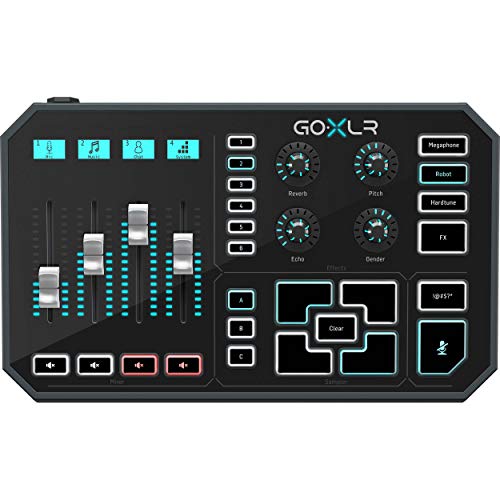 TC-Helicon GO XLR 4-channel USB Streaming Mixer with Voice FX, Effects and Sampler + SR360 Over-Ear Dynamic Stereo Headphones, Audio-Technica ATR1100 Handheld Microphone & Accessory Bundle