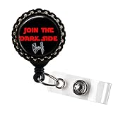 Join The Dark Side Tie Fighter Black Identification Badge Reel ID Tag Holder