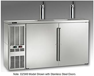 Perlick Dual-Zone Back Bar Refrigerated Beer and Wine Storage Cabinet with WW Thermostat and Condensing Unit (Left Condensing Unit, Black)