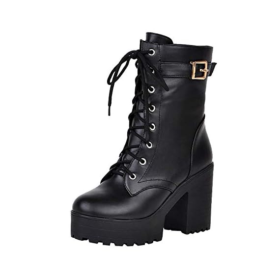 Fullfun-Fashion-Spring-Autumn-Platform-Ankle-Boots-Women-Lace-Up-Thick-Heel-Martin-Boots-Ladies-Worker-Boots-BlackBrownCoffee-65-Black