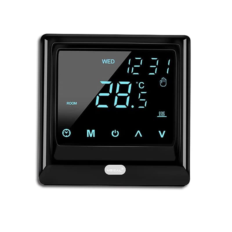 MincoHome Smart Thermostat WiFi LCD Temperature Control Touch Screen Panel for Floor Heating Works with Google Home, Alexa,Tuya (Black)