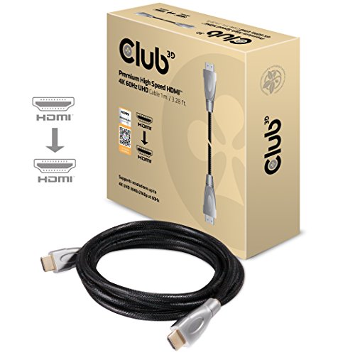 Club3D CAC-1311 HDMI Premium Certified 2.0 High Speed 4K/60Hz UHD Cable 30AWG 1 Meter/ 3.28'