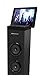 AR+SOUND AR1001-SK Bluetooth Tall Tower Stereo Speaker System with Built-In Radio, Docking Station and Remote Control (Black)