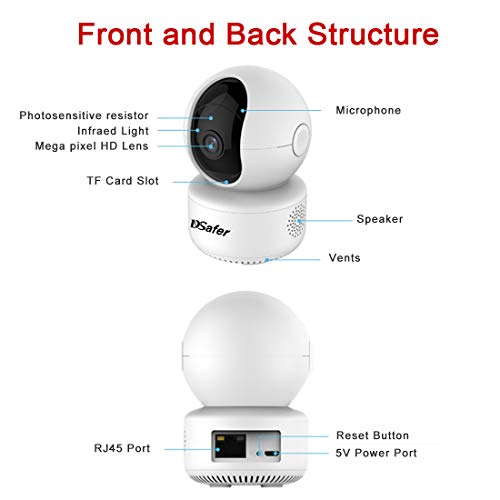 WiFi Camera Indoor, Wireless Security Cameras with 32GB Micro SD Card, Smart Auto Humanoid Tracking 2.4ghz 1080P Night Vision IP Dome Camera with 2 Way Audio for Home Security for Baby, Dsafer