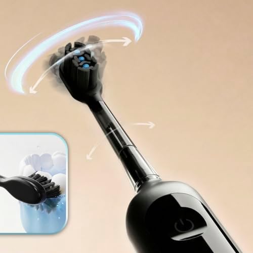 Schallzahnbürste ToothCare DeluxeSwing. 60° Oszillation, 66.000 rpm, 3 Modi, bis 40 Tage Akku, 3 Bürstenköpfe, Memory, Flight Mode Lock, LED-Display, Ladestation, Sleep Mode