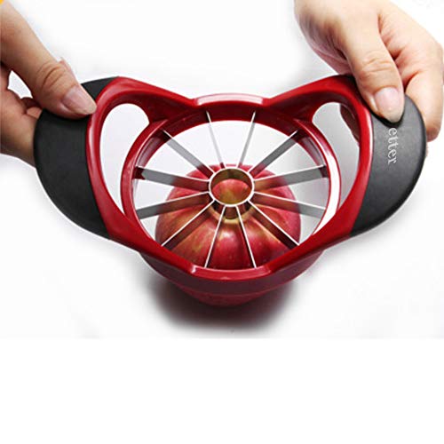 Beylos-Easy-Grip-Apple-Corer-Slicer-Divider-Cutter-Wedger-Ergonomic-Rubber-Grip-Handle-12-BladesRed-Black
