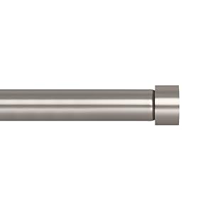 Ivilon Drapery Window Curtain Rod - End Cap Style Design 1 Inch Pole. 28 to 48 Inch Color Satin Nickel