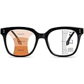 ZESAKER Progressive Multifocus Reading Glasses for Women Men Oversized Anti Blue Light Blocking Readers Square Eyeglasses